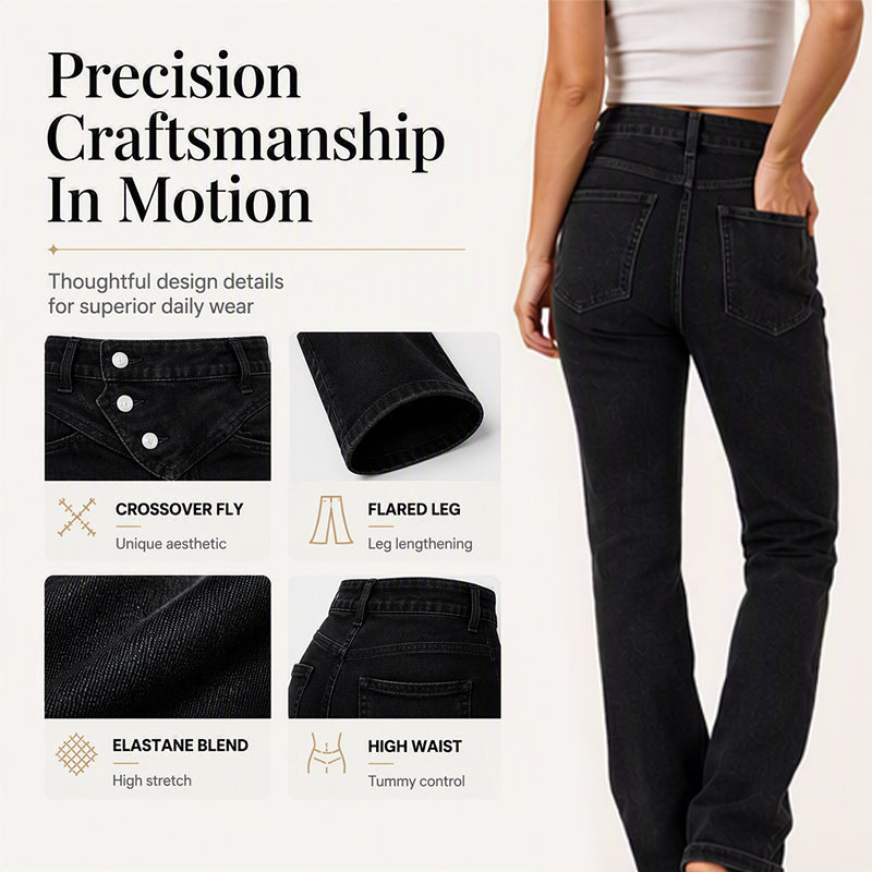 🌸Hot Sale 50% OFF & FREE SHIPPING💖Women's High-Waisted Crossover Asymmetric Jeans
