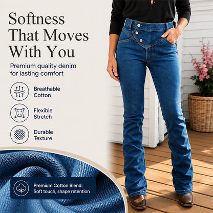 🌸Hot Sale 50% OFF & FREE SHIPPING💖Women's High-Waisted Crossover Asymmetric Jeans