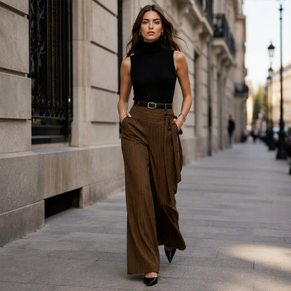 ✨ Easy Everyday Style | Women's Striped Wide-Leg Casual Pants