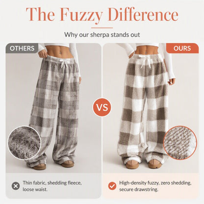 ⌛Limited-Time Offer & FREE SHIPPIG-Women's Plush Plaid Wide-Leg Pants