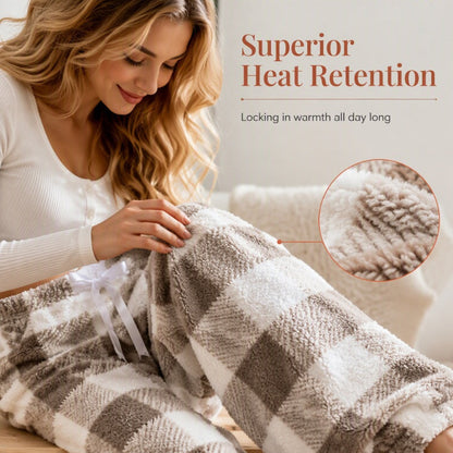 ⌛Limited-Time Offer & FREE SHIPPIG-Women's Plush Plaid Wide-Leg Pants