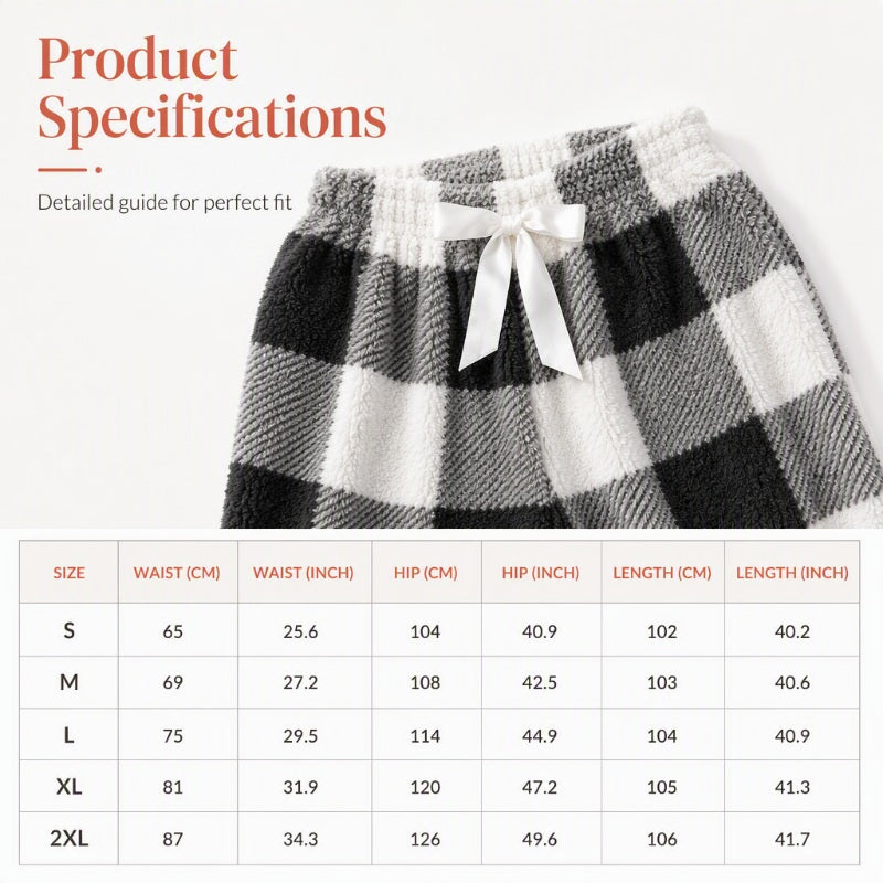 ⌛Limited-Time Offer & FREE SHIPPIG-Women's Plush Plaid Wide-Leg Pants