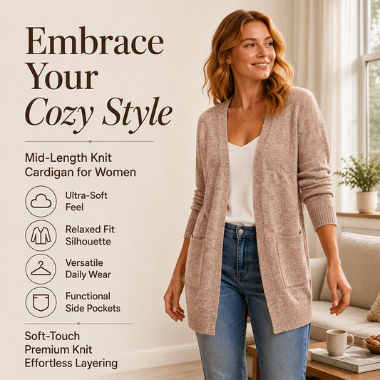 ⌛Limited-Time Offer & Free Shipping-Women's Casual Open Front Knit Cardigan