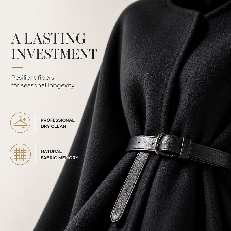 ✨ Timeless Elegance | Women's Stand-Collar Cape Coat ⚡ Free Shipping