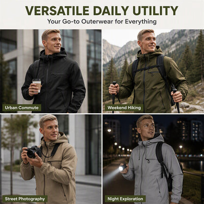 💥 All-Weather Utility | Men's Waterproof Oversized Hooded Jacket