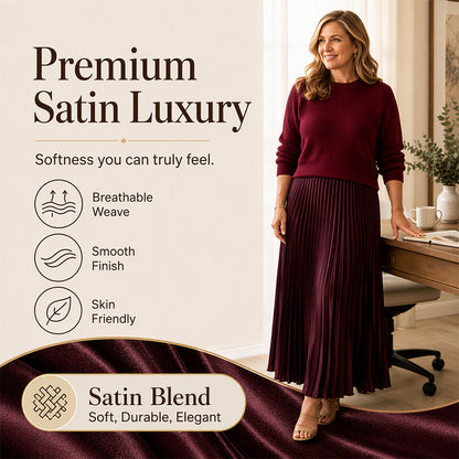 🌸LAST DAY SALE - 50% OFF!!✨ Effortless Elegance | Women's Pleated Round-Neck Maxi Dress 🌟