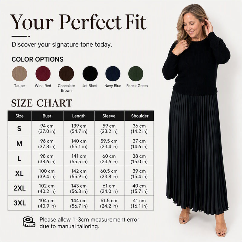 🌸LAST DAY SALE - 50% OFF!!✨ Effortless Elegance | Women's Pleated Round-Neck Maxi Dress 🌟