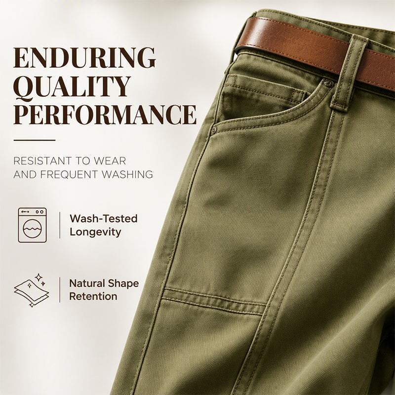 ✨Tailored Comfort | Women's Straight-Leg Utility Trousers with Reinforced Seams