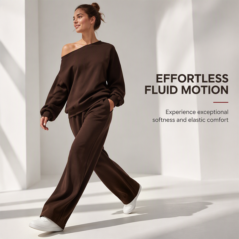 ✈️ Travel-Ready Comfort | Women's Contrast-Piping Sweatshirt & Wide-Leg Pants Set ⚡ Free Shipping