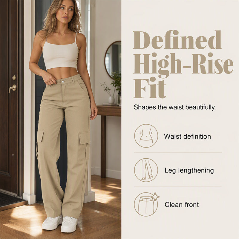 👖 Say Goodbye to Tight, Uncomfortable Pants! ✨ Women's High-Waisted Straight-Leg Cargo Pants – Flattering Waist-Defining Fit, Breathable Comfort & Multiple Utility Pockets for Effortlessly Chic Everyday Style! 💕