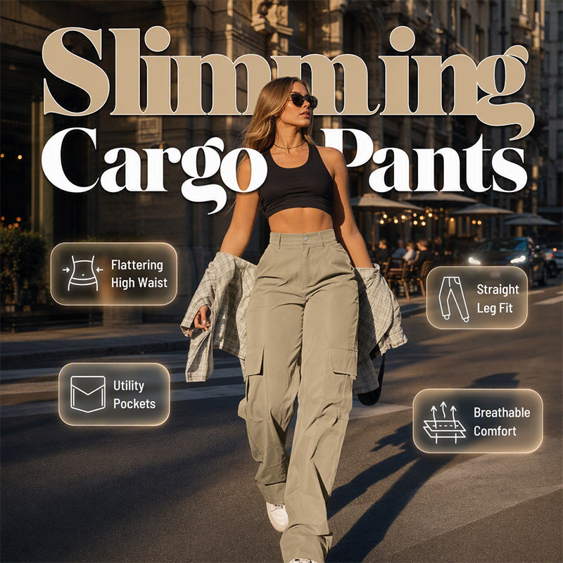 👖 Say Goodbye to Tight, Uncomfortable Pants! ✨ Women's High-Waisted Straight-Leg Cargo Pants – Flattering Waist-Defining Fit, Breathable Comfort & Multiple Utility Pockets for Effortlessly Chic Everyday Style! 💕