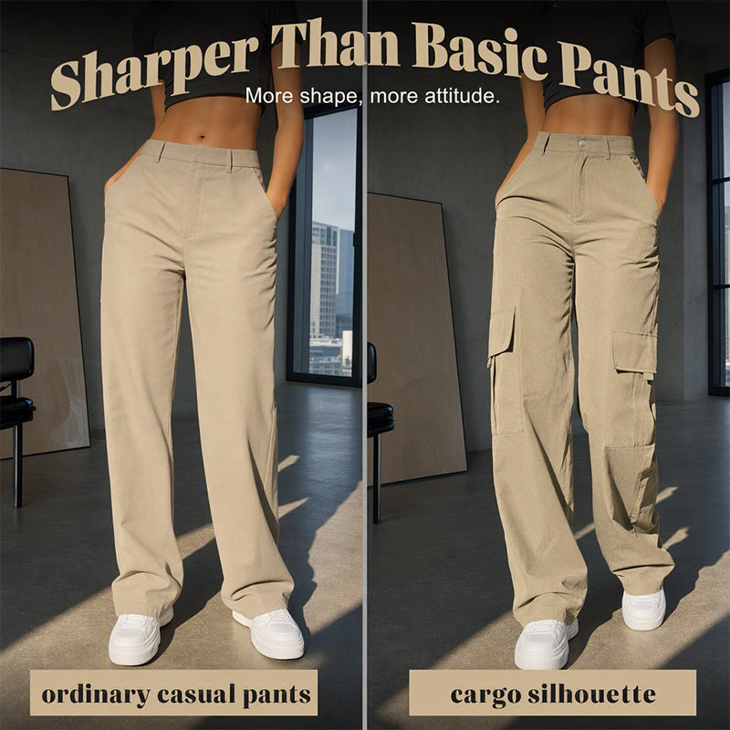👖 Say Goodbye to Tight, Uncomfortable Pants! ✨ Women's High-Waisted Straight-Leg Cargo Pants – Flattering Waist-Defining Fit, Breathable Comfort & Multiple Utility Pockets for Effortlessly Chic Everyday Style! 💕