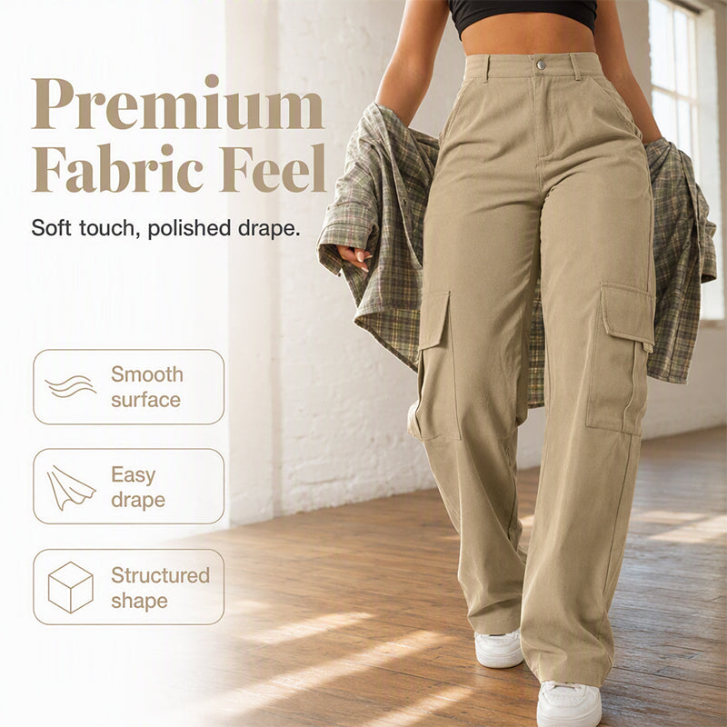 👖 Say Goodbye to Tight, Uncomfortable Pants! ✨ Women's High-Waisted Straight-Leg Cargo Pants – Flattering Waist-Defining Fit, Breathable Comfort & Multiple Utility Pockets for Effortlessly Chic Everyday Style! 💕