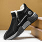 Men's Fleece Lined Leather Casual High Top Sneakers, Warm Winter Side Zipper Ankle Boots, Non-slip Outdoor Cold Weather Shoes