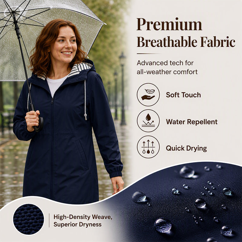 Ready for Changing Weather ☔ Women’s Waterproof Hooded Outdoor Jacket – Lightweight Coverage, Easy Layering & Everyday Comfort