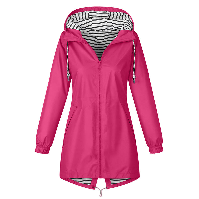 Ready for Changing Weather ☔ Women’s Waterproof Hooded Outdoor Jacket – Lightweight Coverage, Easy Layering & Everyday Comfort