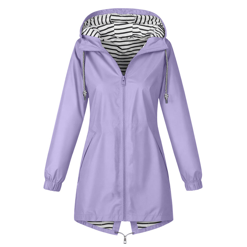 Ready for Changing Weather ☔ Women’s Waterproof Hooded Outdoor Jacket – Lightweight Coverage, Easy Layering & Everyday Comfort
