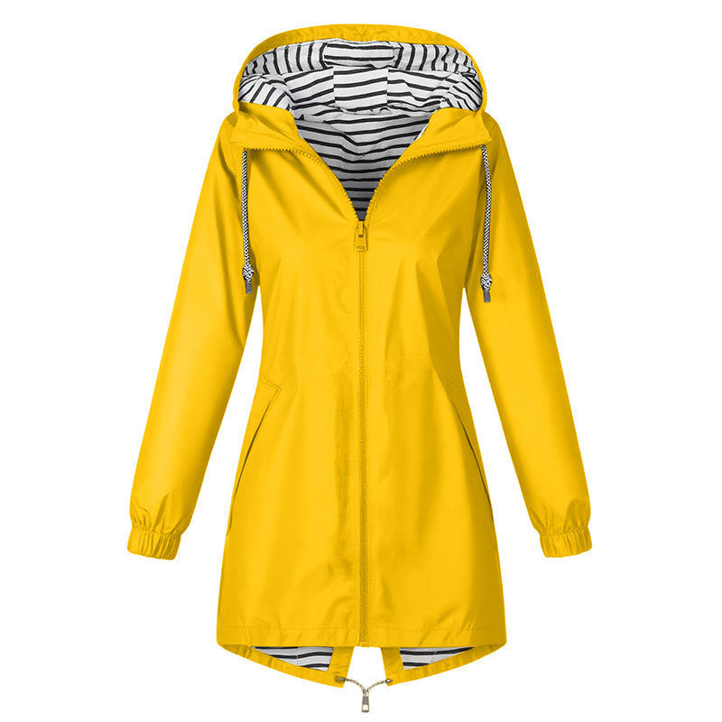 Ready for Changing Weather ☔ Women’s Waterproof Hooded Outdoor Jacket – Lightweight Coverage, Easy Layering & Everyday Comfort