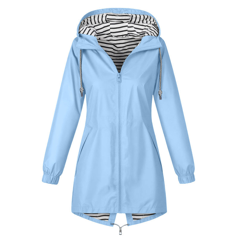 Ready for Changing Weather ☔ Women’s Waterproof Hooded Outdoor Jacket – Lightweight Coverage, Easy Layering & Everyday Comfort