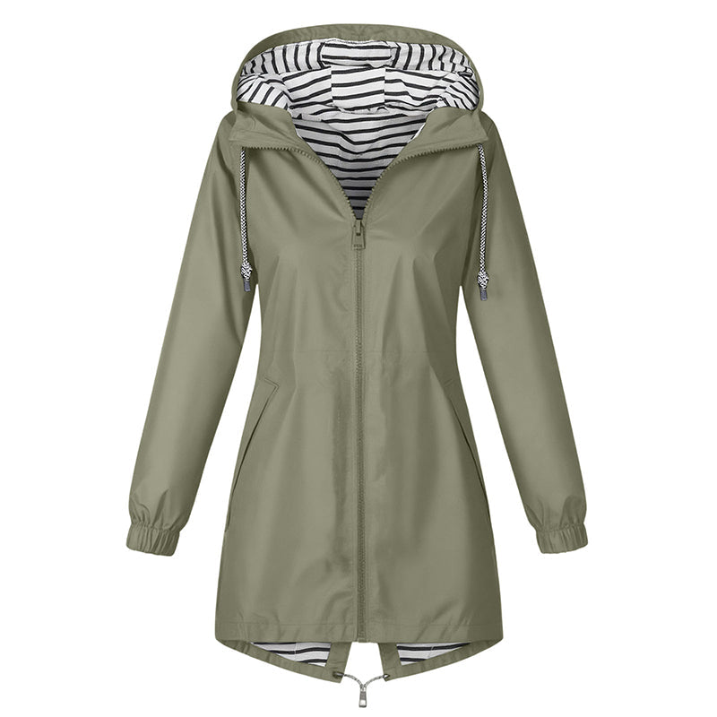 Ready for Changing Weather ☔ Women’s Waterproof Hooded Outdoor Jacket – Lightweight Coverage, Easy Layering & Everyday Comfort