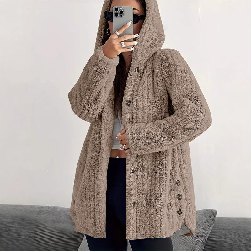 ❄️Women's Loose-Fit Hooded Plush Jacket