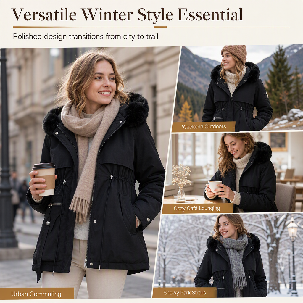 ⌛Last Day 50% OFF🔥🧥Women's Winter Faux Fur Padded Parka🎁