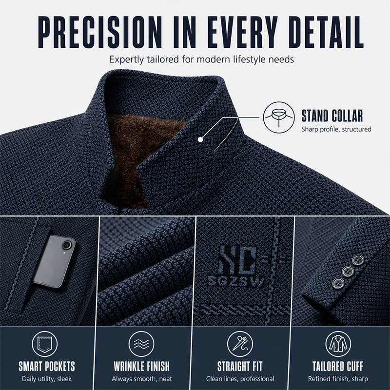 🧥❄️Men's Slim-Fit Mandarin Collar Blazer