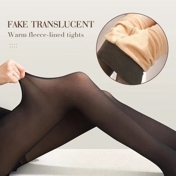 ❄️ Love the Sheer Tights Look but Hate Cold Legs? 💕 Women's Fake Sheer Thermal Tights – High-Waisted Stretch Pantyhose with Optional Cozy Fleece Lining for Warm, Elegant Winter Outfits! ✨