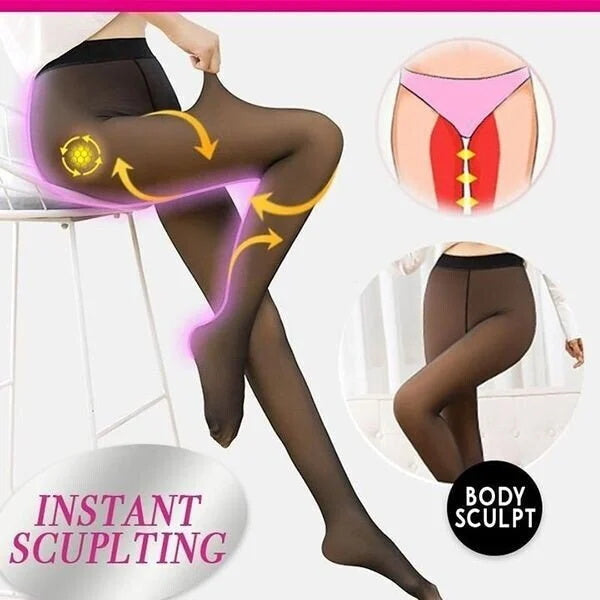 ❄️ Love the Sheer Tights Look but Hate Cold Legs? 💕 Women's Fake Sheer Thermal Tights – High-Waisted Stretch Pantyhose with Optional Cozy Fleece Lining for Warm, Elegant Winter Outfits! ✨