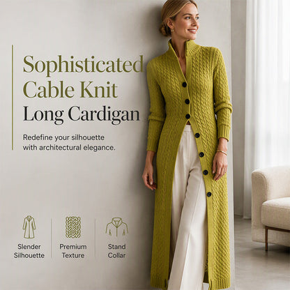 🧶 Long-Line Warmth, Flattering Texture | Women's Cable Knit Duster Cardigan