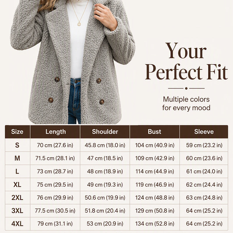 🧥 Tired of Bulky, Boring Winter Coats? ❄️ Women's Cozy Plush-Textured Double-Breasted Coat – Elegant Lapel Collar, Relaxed Fit & Timeless Style for Warm, Beautifully Put-Together Fall & Winter Outfits! 💕