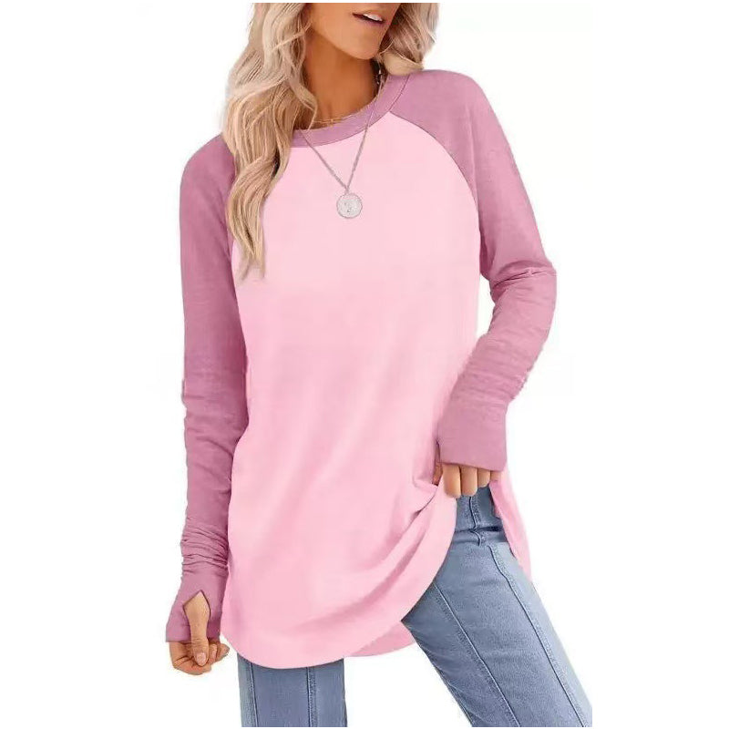 ✨ Women's Soft & Breathable Long Sleeve Tunic – Relaxed Fit, Cozy Crewneck, Handy Thumbholes & Stylish Side Slits for Effortless Everyday Comfort! 🍂