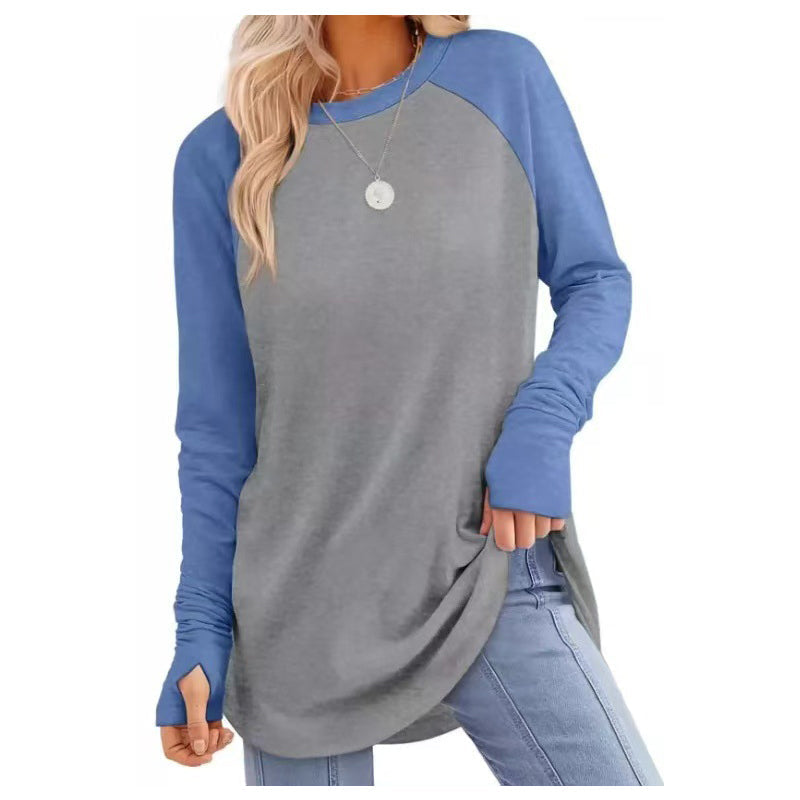 ✨ Women's Soft & Breathable Long Sleeve Tunic – Relaxed Fit, Cozy Crewneck, Handy Thumbholes & Stylish Side Slits for Effortless Everyday Comfort! 🍂