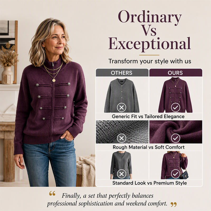 🧶 Clean Stand Collar, Easy Zip-Up Layering | Women's Knit Cardigan