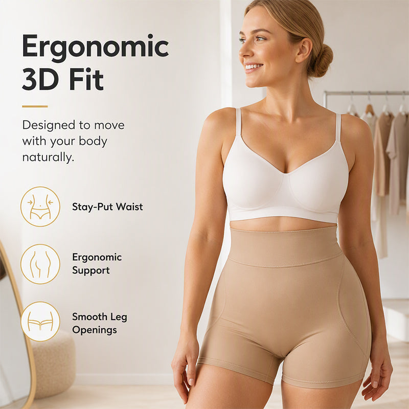 💕 Smooth Your Silhouette & Enhance Your Curves! ✨ Women's High-Waisted Tummy-Control Padded Shapewear Shorts – Seamless Smoothing, Comfortable Waist Support & Fuller-Looking Hips for a Beautifully Shaped Look! 🌸