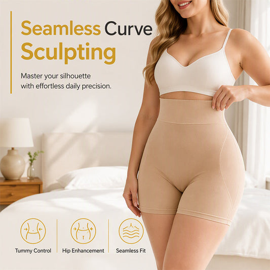 💕 Smooth Your Silhouette & Enhance Your Curves! ✨ Women's High-Waisted Tummy-Control Padded Shapewear Shorts – Seamless Smoothing, Comfortable Waist Support & Fuller-Looking Hips for a Beautifully Shaped Look! 🌸
