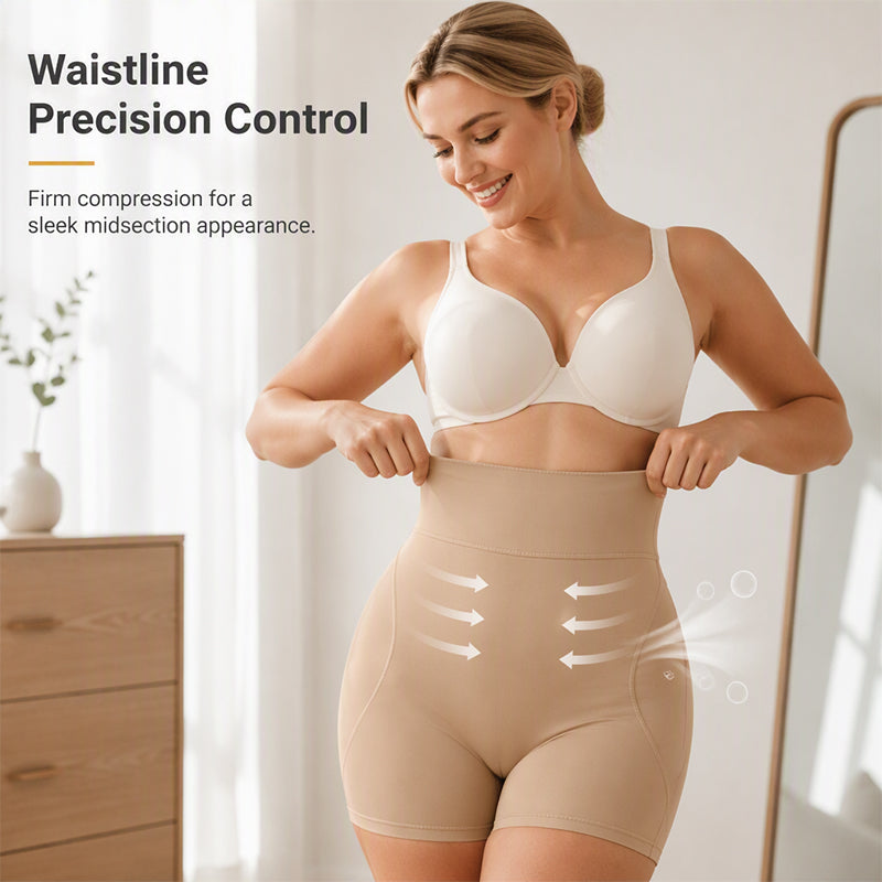 💕 Smooth Your Silhouette & Enhance Your Curves! ✨ Women's High-Waisted Tummy-Control Padded Shapewear Shorts – Seamless Smoothing, Comfortable Waist Support & Fuller-Looking Hips for a Beautifully Shaped Look! 🌸