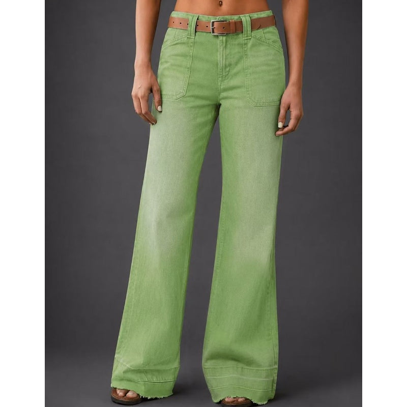💕 Women's High-Waisted Stretch Wide-Leg Jeans – Flattering Straight-Leg Silhouette, Stylish Front Pockets & Relaxed Denim Comfort for Effortlessly Chic Everyday Outfits! ✨