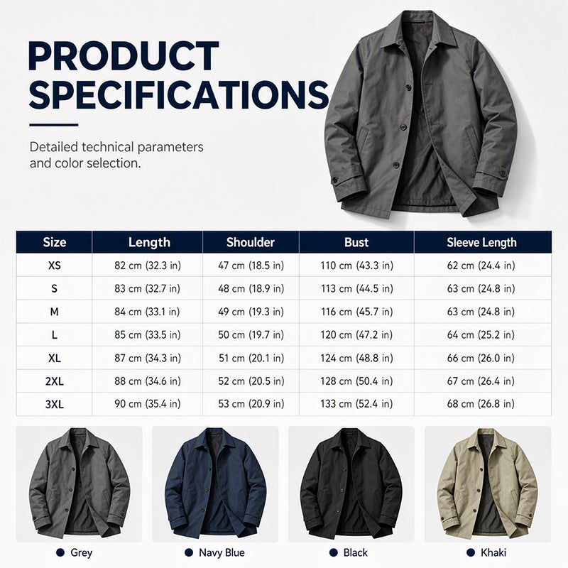 🖤Black Friday Sale:50% OFF🖤🌧️ More Coverage, Sharper Style | Men's Waterproof Mid-Length Trench Coat