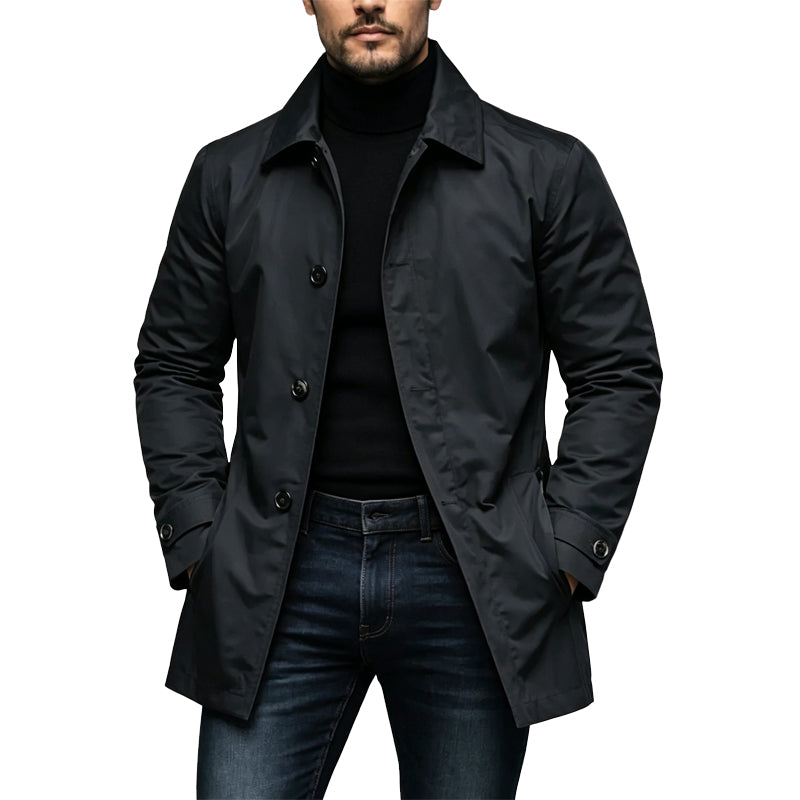 🖤Black Friday Sale:50% OFF🖤🌧️ More Coverage, Sharper Style | Men's Waterproof Mid-Length Trench Coat
