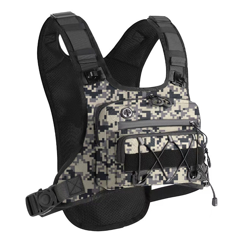 Men’s Hydration Ready Cycling Chest Vest Pack, Ergonomic Tactical Chest Bag, Zero Bounce Adjustable Outdoor Vest For Cycling, Hiking & Trail Running