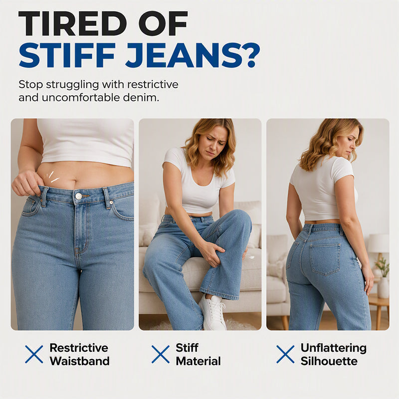 👖 Love Jeans but Hate Tight Waistbands? 💕 Women's Adjustable Drawstring Waist Jeans – Flattering Straight-Leg Fit, Breathable Denim & Relaxed Everyday Comfort for a Stylish Look Without the Squeeze! ✨