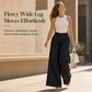 Women's Casual High Waisted Wide Leg Tailored Pants with Flowy Drape