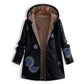 🍂 Artistic Everyday Style | Women’s Vintage Leaf Print Hooded Coat