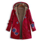 🍂 Artistic Everyday Style | Women’s Vintage Leaf Print Hooded Coat