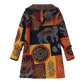 🍂 Artistic Everyday Style | Women’s Vintage Leaf Print Hooded Coat