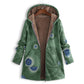🍂 Artistic Everyday Style | Women’s Vintage Leaf Print Hooded Coat
