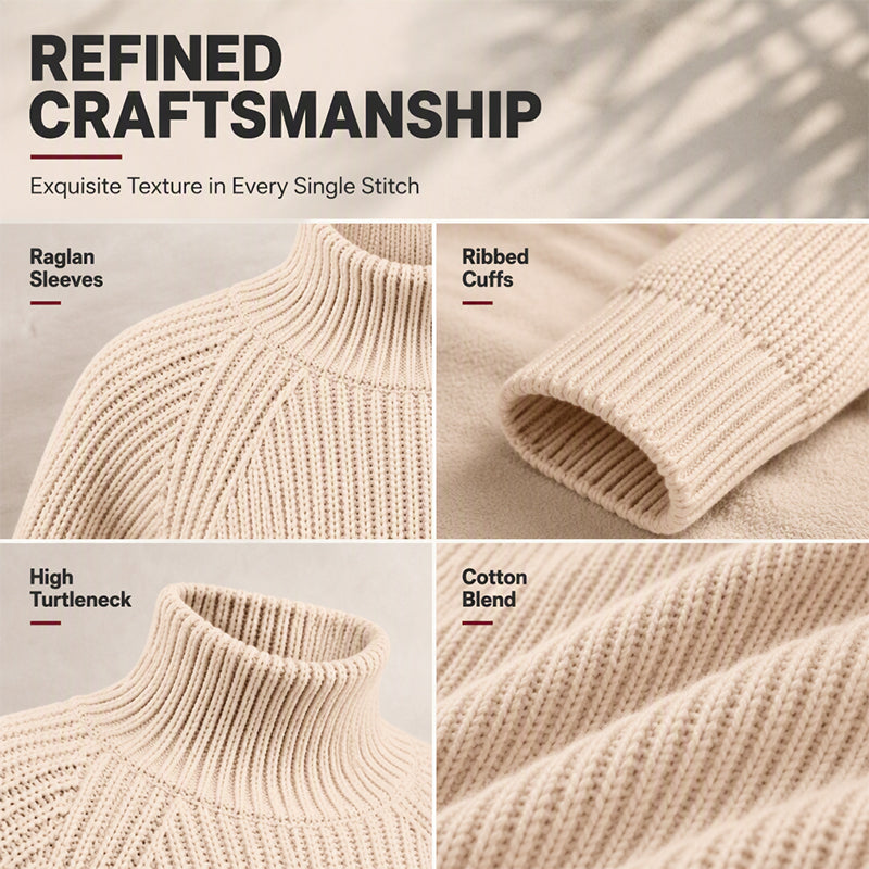 🧶 Relaxed Shape, Polished Look | Women's Turtleneck Knit Sweater Dress