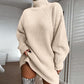 🧶 Relaxed Shape, Polished Look | Women's Turtleneck Knit Sweater Dress