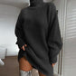 🧶 Relaxed Shape, Polished Look | Women's Turtleneck Knit Sweater Dress